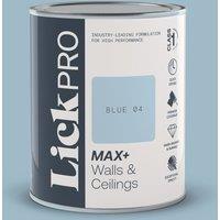 LickPro Max+ 1Ltr Blue 04 Matt Emulsion Paint (887TM)