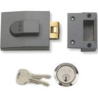 Yale 81 Roller Bolt Nightlatch Dark Metal Grey / Satin Chrome 60mm Backset (887YW)