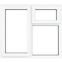 Crystal Left-Hand & Top Opening Clear Double-Glazed Casement White uPVC Window 905mm x 965mm (889JP)