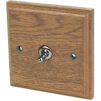 Varilight 10AX 1-Gang 2-Way Toggle Switch Medium Oak (8907H)