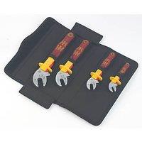 Wera 6004 Joker VDE 4 Set 1 Ratchet Combination VDE Self-Setting Spanner Set 4 Pieces (890FW)