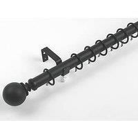 Cooke & Lewis Matt Black Curtain Pole Set 28mm x 1.2 - 2.1m (890JE)