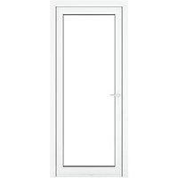 Crystal Fully Glazed 1-Clear Light Left-Handed White uPVC Back Door 2090mm x 920mm (890JM)