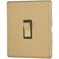 Contactum Lyric 10AX 1-Gang Intermediate Switch Brushed Brass with Black Inserts (890RP)