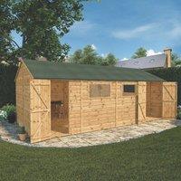 Mercia Modular 19' 6" x 10' (Nominal) Reverse Apex Shiplap T&G Timber Workshop (891YL)