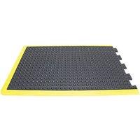 COBA Bubblemat Anti-Fatigue Floor End Mat Black/Yellow 0.9m x 0.6m x 14mm (892FV)