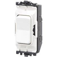 MK Grid Plus 20A 2-Way Grid Light Switch White with Colour-Matched Inserts (892JR)