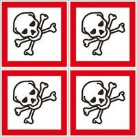 Essentials Toxic GHS Labels (Sheet) 100mm x 100mm (892YU)