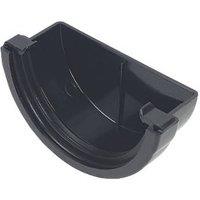 FloPlast Half Round External Stop End Black 76mm (89302)