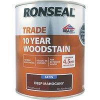 Ronseal 750ml Deep Mahogany Satin Water-Based Exterior Wood Stain (895FG)