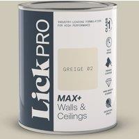 LickPro Max+ 1Ltr Greige 02 Matt Emulsion Paint (895TM)