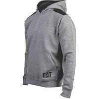 CAT Logo Panel Hooded Sweatshirt Dark Heather Grey 4X Large 58-60" Chest (895VF)