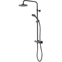 Meda Rear-Fed Exposed Black Thermostatic Bar Mixer Shower (896RM)
