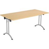 TC Group One Union Rectangular Folding Table Nova Oak/Silver 1600mm x 800mm (896TT)