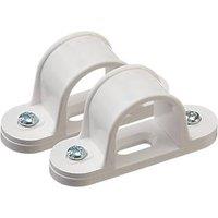 Deta TTE uPVC Spacer Bar Saddles 25mm White 2 Pack (896VT)