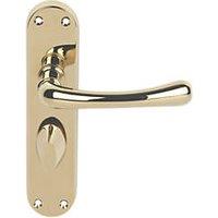 Serozzetta Ibra Lever on Backplate WC Door Handle Pair Polished Brass (89914)
