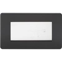 Knightsbridge Screwless 4-Module Modular Faceplate Matt Black (899YA)