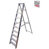 Lyte Aluminium 2.13m 10 Step Swingback A Frame Step Ladder (900FH)