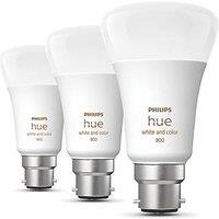 Philips Hue E27 A60 LED Smart Light Bulb 6W 800lm 3 Pack (900JC)