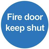 Essentials Non Photoluminescent 'Fire Door Keep Shut' Signs 100mm x 100mm 100 Pack (90258)