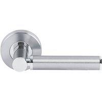Smith & Locke Lyme Fire Rated Lever on Rose Door Handles Pair Polished / Satin Nickel (902FH)