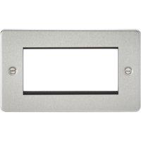 Knightsbridge Flat Plate 4-Module Modular Faceplate Brushed Chrome (903YA)