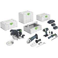 Festool 578029 18V 2 x 5.0Ah Li-Ion Airstream & Bluetooth Brushless Cordless 3 Piece Kit (904VR)