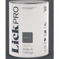 LickPro 5Ltr Black 01 Vinyl Matt Emulsion Paint (905TM)