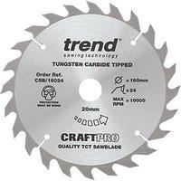 Trend CraftPro CSB/16024 Wood Circular Saw Blade 160mm x 20mm 24T (905XG)