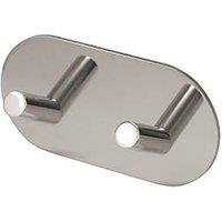 Eclipse 2-Hook Angled Coat Rail Polished Stainless Steel 96mm x 48mm (906KW)
