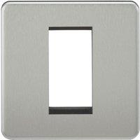 Knightsbridge Screwless 1-Module Modular Faceplate Brushed Chrome (906YA)