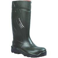 Dunlop Purofort+ Size 10 Green Steel Toe Cap Safety Wellies (90785)