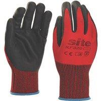 Site Nitrile Foam Coated Gloves Red/Black Large (907FR)