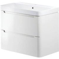 Wall-Hung Vanity Unit & Basin Gloss White 805mm x 460mm x 662mm (907PJ)