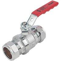 Pegler PB300 Compression Full Bore 28mm Lever Ball Valve with Red Handle (9081V)