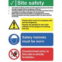 Essentials "Site Safety" Signs 400mm x 300mm 50 Pack (9088T)