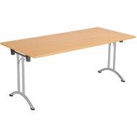 TC Group One Union Rectangular Folding Table Beech/Silver 1600mm x 700mm (908TT)