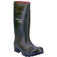 Dunlop Purofort Professional Size 6 Green Steel Toe Cap Safety Wellies (909JX)
