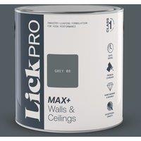 LickPro Max+ 2.5Ltr Grey 08 Matt Emulsion Paint (909TM)