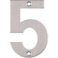 Eclipse Door Numeral 5 Satin Stainless Steel 102mm (91054)