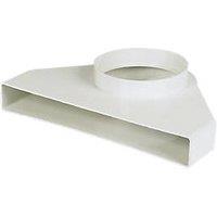 Manrose Round to Rectangular Flat Channel Connector 90 Elbow White 240mm (91088)