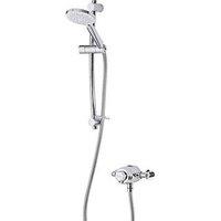 Triton Verne Rear-Fed Exposed Silver Thermostatic Concentric Mixer Shower (910JW)