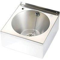 1 Bowl Stainless Steel 2-Tap Hole Wall-Hung Wash Basin 345mm x 185mm (91109)
