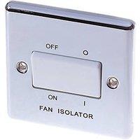 LAP 10AX 1-Gang 3-Pole Fan Isolator Switch Polished Chrome with White Inserts (91199)