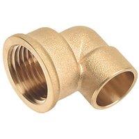 Flomasta Brass End Feed Adapting 90 Female Elbow 15mm x 1/2" (911KR)