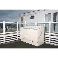 Trimetals 6' 6" x 3' (Nominal) Pent Metal Bike Store with Base Cream (911RY)