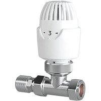 Drayton RT212 15mm x 1/2" White/Chrome Straight Thermostatic Radiator Valve Head & Body (912HG)