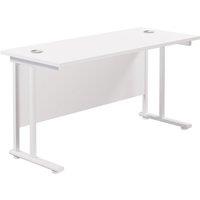 TC Group Aztec Twin Upright Rectangular Office Desk White/White 1400mm x 600mm (912TT)