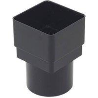 FloPlast Square to Round Rainwater Downpipe Connector Black 65mm (91358)