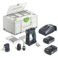 Festool CXS 18 C 3.0-Set 18V 2 x 3.0Ah Li-Ion Airstream Li-High Power Brushless Cordless Drill Driver (913HM)